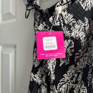 Black and white tropical dress